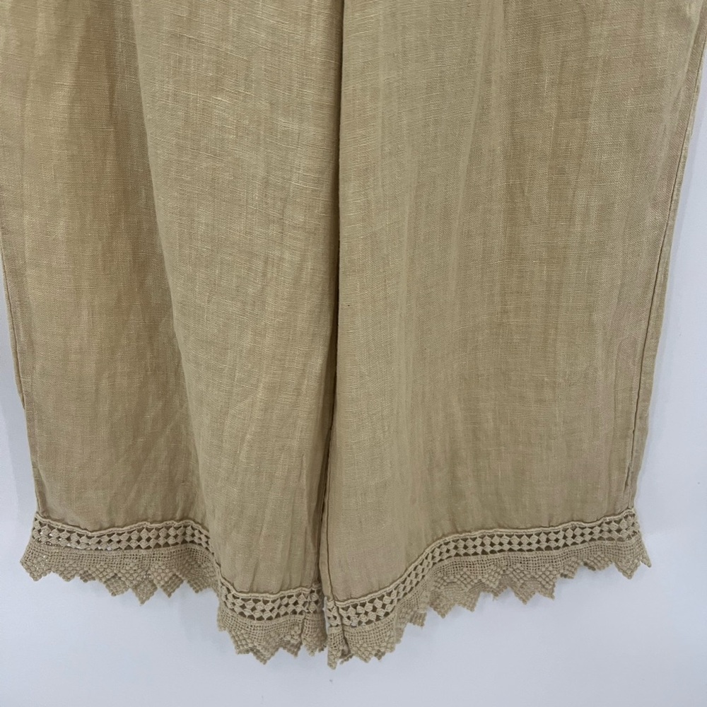 Francesca Bettini linen crochet trim wide leg pants - Picture 4 of 7